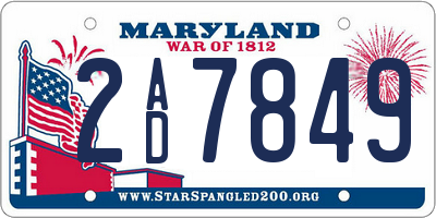 MD license plate 2AD7849