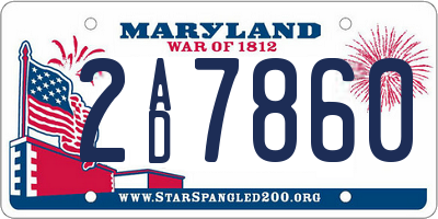 MD license plate 2AD7860