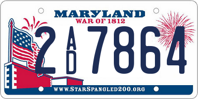 MD license plate 2AD7864