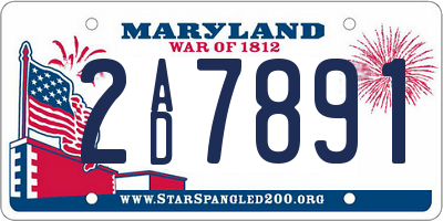 MD license plate 2AD7891