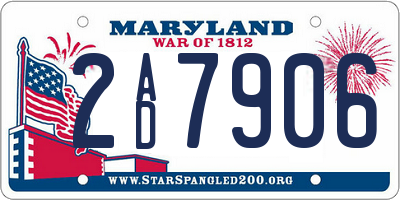 MD license plate 2AD7906