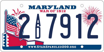 MD license plate 2AD7912