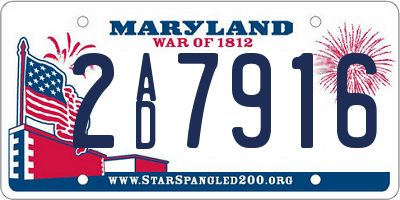 MD license plate 2AD7916