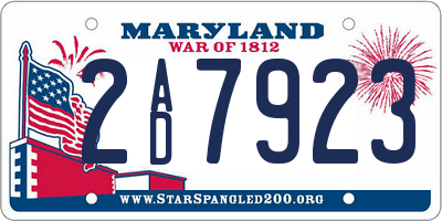 MD license plate 2AD7923
