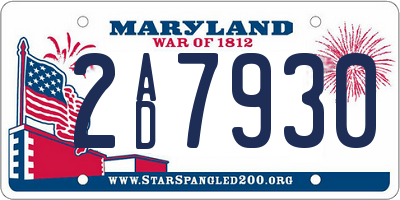 MD license plate 2AD7930