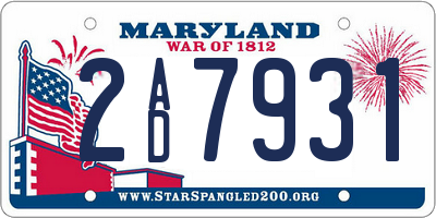 MD license plate 2AD7931