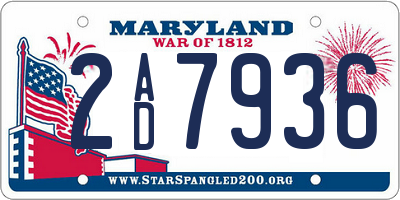 MD license plate 2AD7936