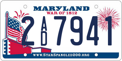 MD license plate 2AD7941
