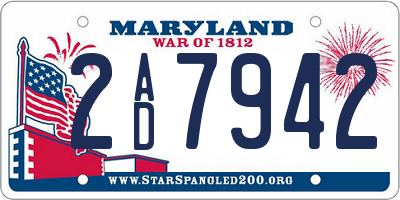 MD license plate 2AD7942