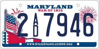 MD license plate 2AD7946