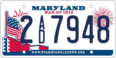 MD license plate 2AD7948