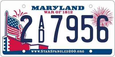 MD license plate 2AD7956