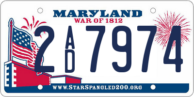 MD license plate 2AD7974