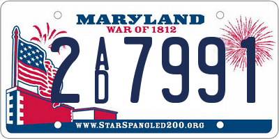 MD license plate 2AD7991