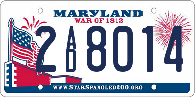 MD license plate 2AD8014