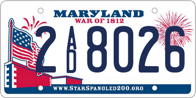 MD license plate 2AD8026