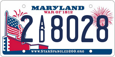 MD license plate 2AD8028