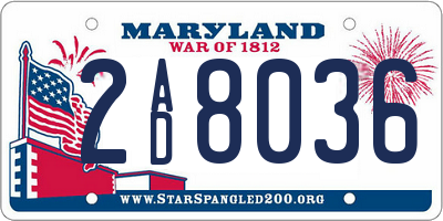 MD license plate 2AD8036