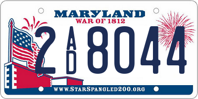 MD license plate 2AD8044