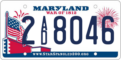 MD license plate 2AD8046
