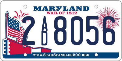 MD license plate 2AD8056