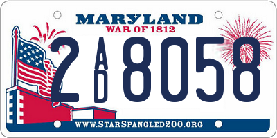 MD license plate 2AD8058