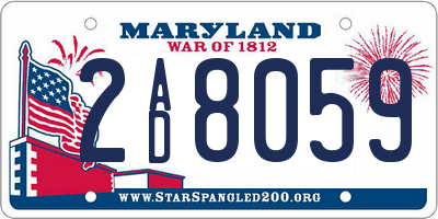 MD license plate 2AD8059