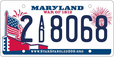 MD license plate 2AD8068