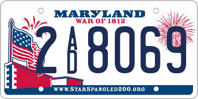 MD license plate 2AD8069