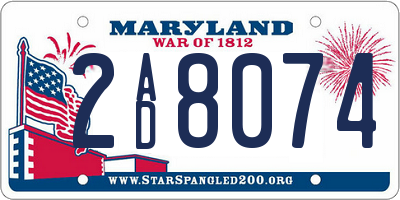MD license plate 2AD8074