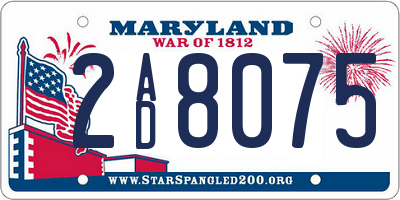 MD license plate 2AD8075