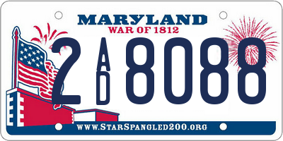 MD license plate 2AD8088