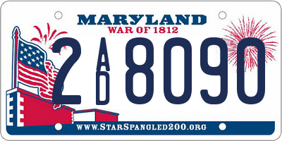 MD license plate 2AD8090