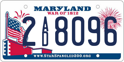 MD license plate 2AD8096