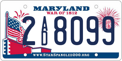 MD license plate 2AD8099