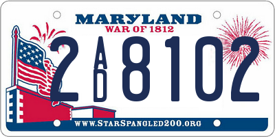 MD license plate 2AD8102