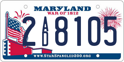 MD license plate 2AD8105