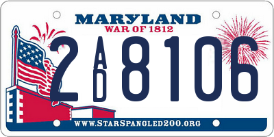 MD license plate 2AD8106