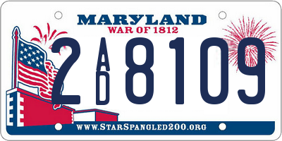 MD license plate 2AD8109