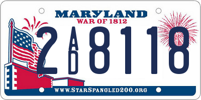 MD license plate 2AD8118