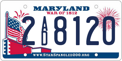 MD license plate 2AD8120