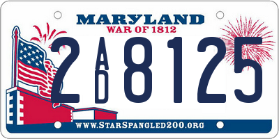 MD license plate 2AD8125