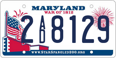 MD license plate 2AD8129