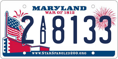 MD license plate 2AD8133