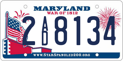 MD license plate 2AD8134