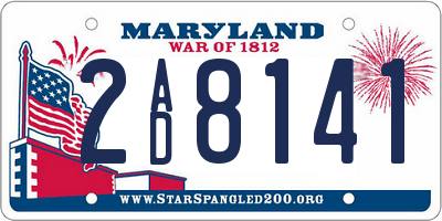 MD license plate 2AD8141