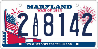 MD license plate 2AD8142