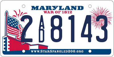 MD license plate 2AD8143
