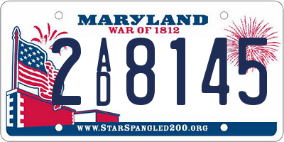 MD license plate 2AD8145