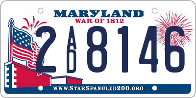 MD license plate 2AD8146